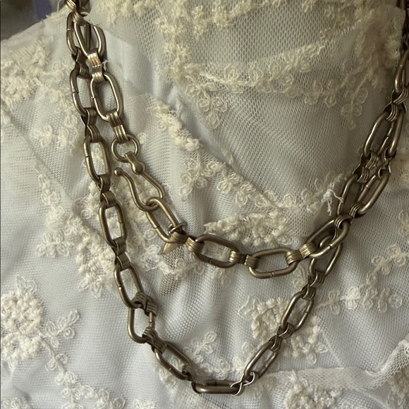 Vintage Silver Tone Chunky Link Chain Long Necklace - Picture 7 of 7